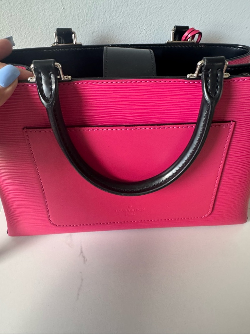 Louis Vuitton Hot Pink Epi Leather Satchel with Black Handles - Picture 4 of 6